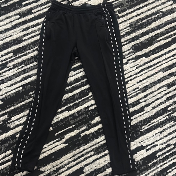 PINK Victoria's Secret Black and White Joggers with Sporty Side Stripes - Picture 1 of 3